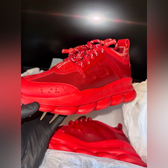 Authentic Versace Red Men's Shoes - Picture 1 of 9